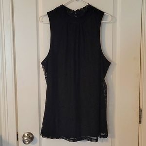 Black lace sleeveless top